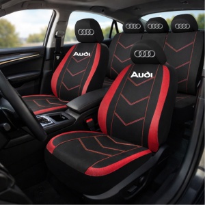 Set Huse Scaune Universale HLX6 Compatibile cu Audi – Negru/Rosu - Img 2