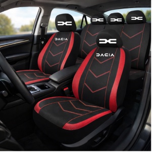Set Huse Scaune Universale HLX6 Compatibile cu Dacia Nou – Negru/Rosu - Img 2