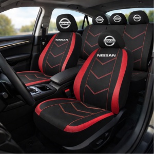 Set Huse Scaune Universale HLX6 Compatibile cu Nissan – Negru/Rosu - Img 2