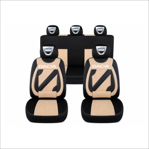 Set Huse Scaune Universale Nero Bej Personalizate cu Dacia