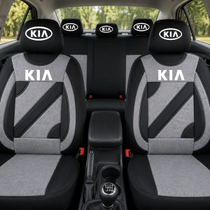 Set Huse Scaune Universale Nero Gri Personalizate cu Kia - Img 2