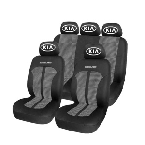 Set Huse Scaune Universale Premium Carguard Personalizate cu Kia – Negru/Gri