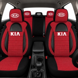 Set Huse Scaune Universale Racing, Visiniu cu Negru Personalizate cu Kia - Img 2