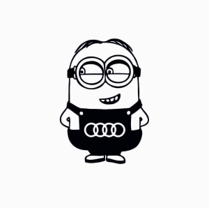Sticker Audi Minion 15x10 cm, Creative Rey®