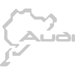 Sticker auto ''Audi pista'', 20x20 cm, alb