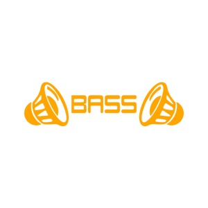 Sticker auto ''Bass audio'', 23x10 cm, portocaliu