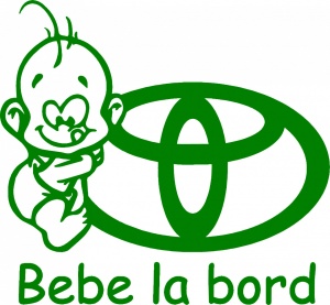 Sticker auto ''Bebe la bord Toyota'', 17x16cm, verde
