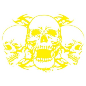 Sticker auto "cranii" 60x39 cm, galben