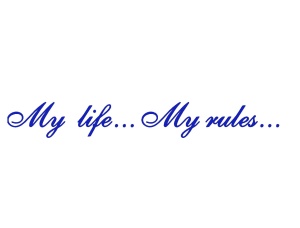 Sticker auto "my life my rules" 60x8,5 cm, albastru