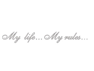 Sticker auto "my life my rules" 60x8,5 cm, alb
