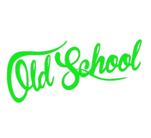 Sticker auto "Old School" 20x8 cm, verde
