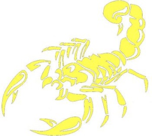 Sticker auto "Scorpion" 30x16 cm, galben