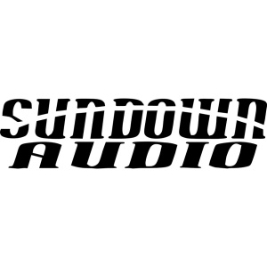 Sticker auto ''Sundown audio'', 18x8 cm, negru