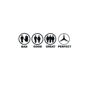 Sticker BAD GOOD PERFECT MERCEDES 20x5.8 cm, Creative Rey®