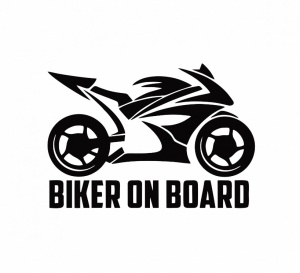 Sticker Biker On Board 15 cm, Creative Rey®