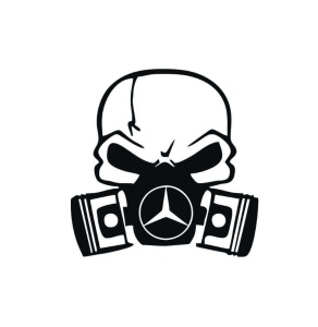 Sticker Craniu Mercedes 12x12 cm, Creative Rey®