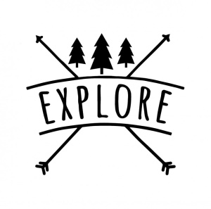 Sticker Explore 15 cm, Creative Rey®