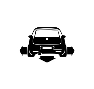 Sticker Fiat Punto Spate 15x9.7 cm, Creative Rey®
