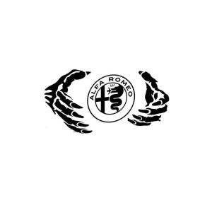 Sticker Hand Alfa Romeo 16x8 cm, Creative Rey®