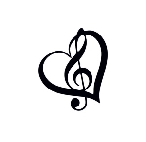 Sticker Love Music 15x13 cm, Creative Rey®
