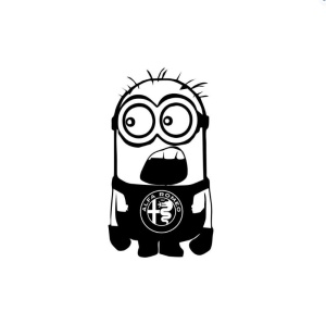Sticker Minion Alfa Romeo 20x6 cm, Creative Rey®