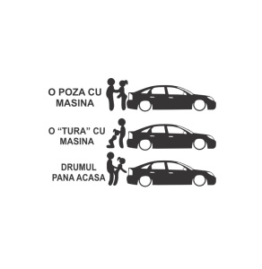 Sticker O Tura Cu Masina Vectra 18x11.6 cm, Creative Rey®