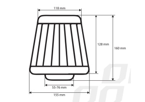 Filtru de aer conic roșu universal + 3 adaptoare - Img 5