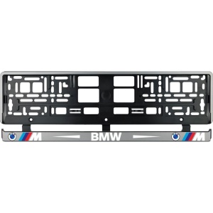 Set 2 bucati, suport numar inmatriculare argintiu BMW MPower - Img 2