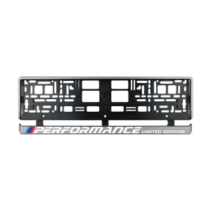Set 2 bucati, suport numar inmatriculare argintiu BMW Performance - Img 2