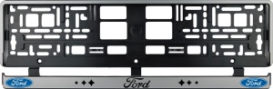 Set 2 bucati, suport numar inmatriculare argintiu Ford II