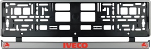 Set 2 bucati, suport numar inmatriculare argintiu Iveco III