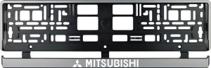 Set 2 bucati, suport numar inmatriculare argintiu Mitsubishi II