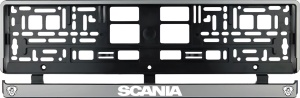 Set 2 bucati, suport numar inmatriculare argintiu Scania III