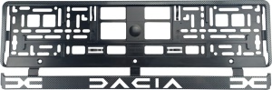 Set 2 bucati, suport numar inmatriculare Carbon, Dacia II