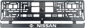 Set 2 bucati, suport numar inmatriculare Carbon, Nissan