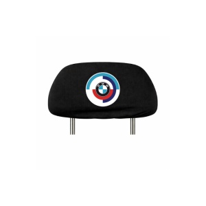 Set 2 huse tetiere negre, pentru gama auto BMW ANIVERSAR - Img 2