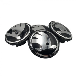 Set 4 Capace Janta Aliaj Skoda 56MM Interior - 65MM Exterior Negru Cu Argintiu - Img 2