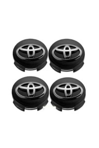 Set 4 Capace Jante Aliaj Toyota 62MM, Negru - Img 2