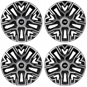 Set 4 Capace Roti 14 `` Best Gri-Negru, Compatibile Cu Hyundai - Img 2