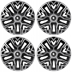 Set 4 Capace Roti 14 `` Best Gri-Negru, Compatibile Cu Skoda Nou - Img 2