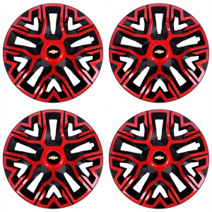 Set 4 Capace Roti 14 `` Best Rosu-Negru, Compatibile Cu Chevrolet - Img 2