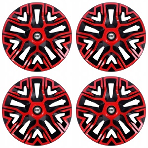 Set 4 Capace Roti 14 `` Best Rosu-Negru, Compatibile Cu Fiat - Img 2