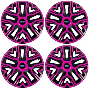 Set 4 Capace Roti 14 `` Best Roz-Negru, Compatibile Cu Ford - Img 2
