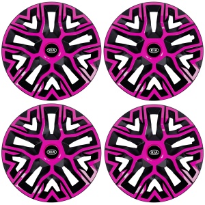 Set 4 Capace Roti 14 `` Best Roz-Negru, Compatibile Cu Kia - Img 2