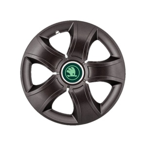 Set 4 Capace Roti 14 inchi (R14) Bis Negru,, Compatibile Cu Skoda Verde - Img 2