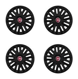 Set 4 capace roti 14 inchi (R14) compatibile FIAT, Model 217 Black - Img 2