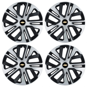 Set 4 Capace Roti 14 inchi (R14) Raven Gri-Negru, Compatibile Cu Chevrolet - Img 2