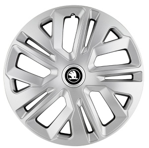 Set 4 Capace Roti 14 inchi (R14) Raven Gri, pentru Skoda Alb Negru