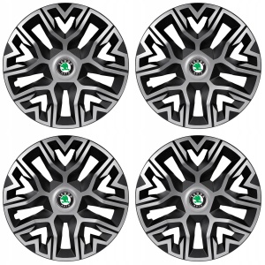 Set 4 Capace Roti 15 `` Best Gri-Negru, Compatibile Cu Skoda - Img 2