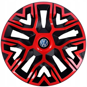 Set 4 Capace Roti 15 `` Best Rosu-Negru, Compatibile Cu Volkswagen - Img 1